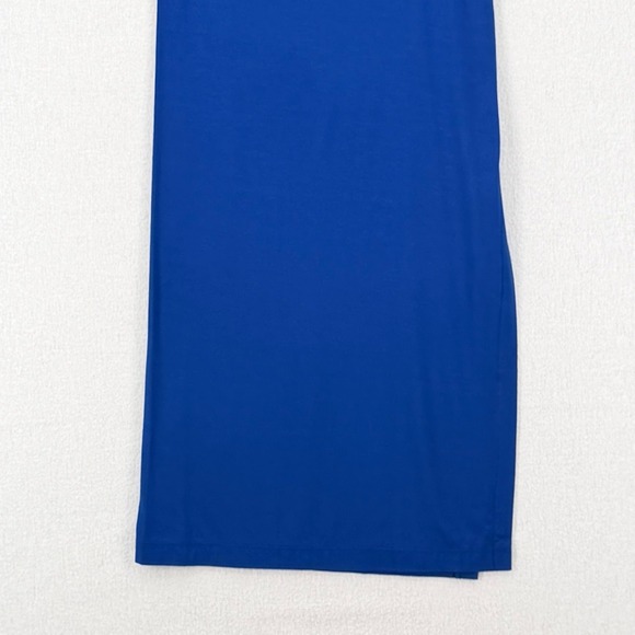 ENZA COSTA Jersey Midi Slip Dress Women XS Royal Blue Spaghetti Strap Luxury NEW - Picture 12 of 16